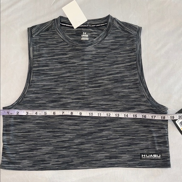 Under Armour Unisex Gray Sleeveless Muscle Tee Crop Loose Sleep Uniform - Picture 6 of 11